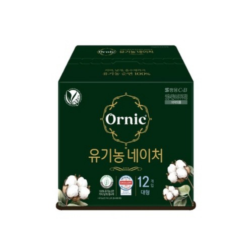 쌍용씨앤비 오닉 유기농 네이처 생리대 대형 (12P)