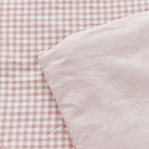오늘좋은 데일리 체크 이불 (S,피치핑크) (150*200CM)
