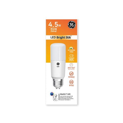 GE 스틱 LED (전구색) 4.5W (1입)