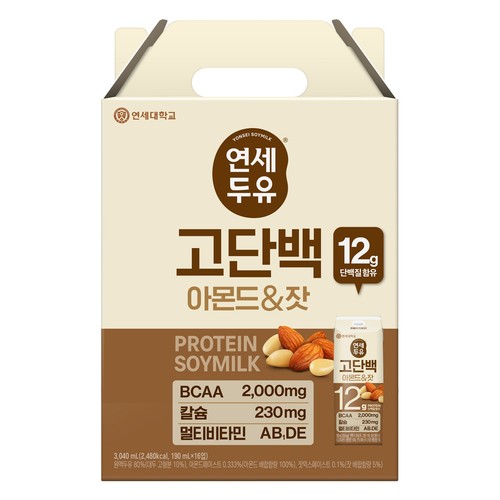 연세 고단백 두유 아몬드&잣 (190ML*16입)