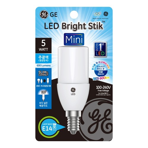 주광색 GE 루미트론 스틱 LED (E14, 5W) (5W)