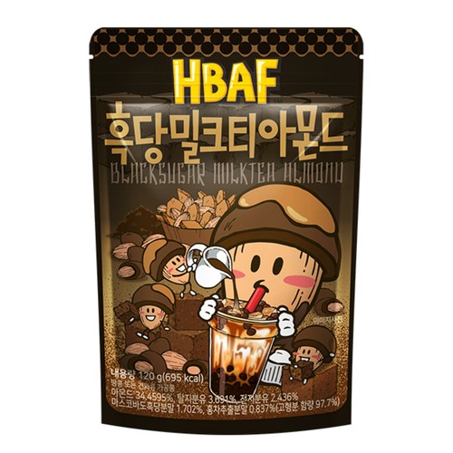 HBAF 흑당밀크티 아몬드 (120G)