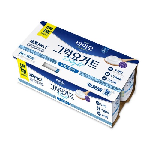 바이오 그릭요거트 딜라이트 무가당 플레인 (80G*8입)