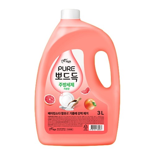 피죤 퓨어 뽀드득 주방세제 자몽향 (3L)