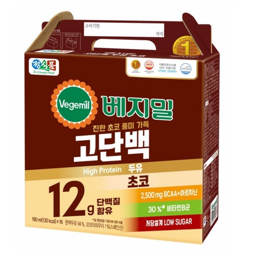 베지밀 고단백 초코 두유 (190ML*16입)