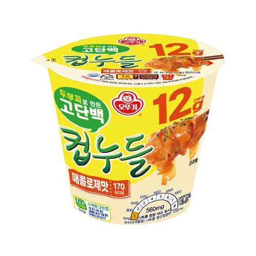 오뚜기 고단백 컵누들 매콤로제맛 (48G)