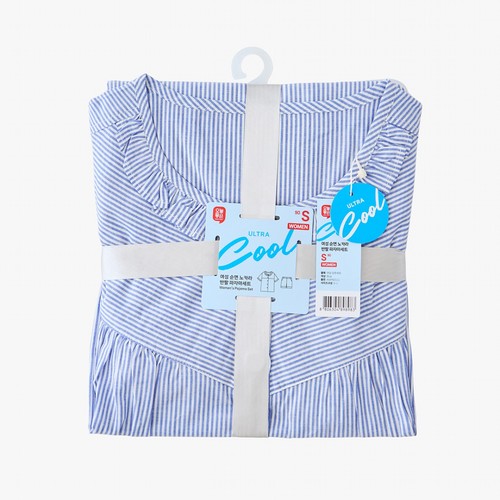 BLUE/M 오늘좋은 여성 순면반팔 파자마세트(노카라)