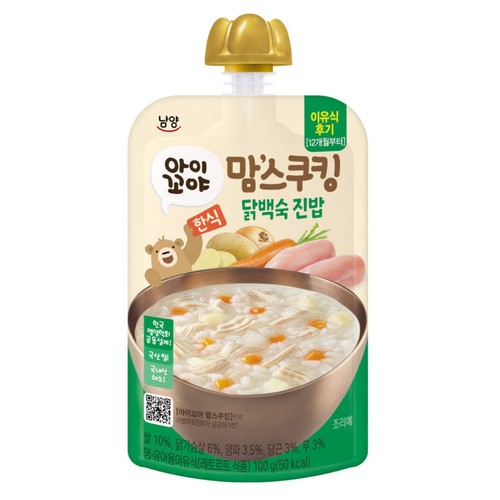 남양 맘스쿠킹 닭백숙 진밥 (12개월) (100G)