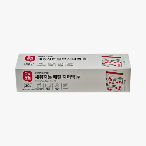 오늘좋은 세워지는 패턴지퍼백 (중, 30매) (18CM*20CM)