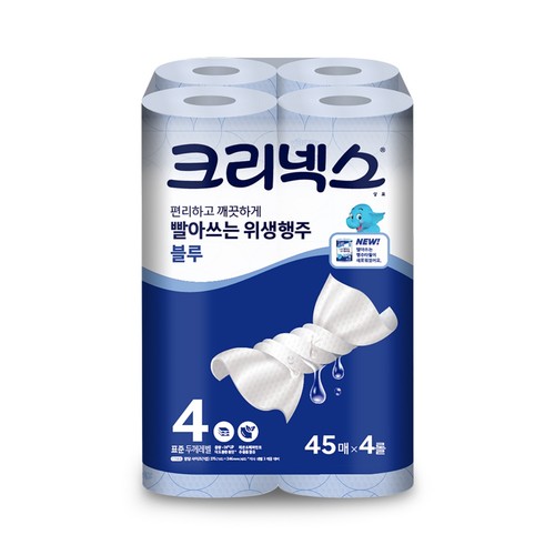  크리넥스 빨아쓰는 위생행주 블루 (45매*4롤)