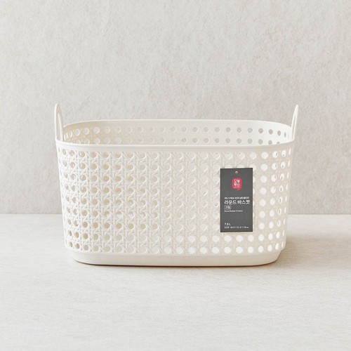 오늘좋은 라운드 바스켓 (7.5L, 크림) (30.5*21.5*19CM)