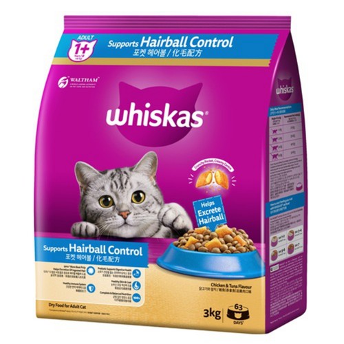 위스카스 헤어볼 (닭고기와 참치) (3KG)