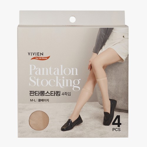 BEIGE/M-L 비비안 여성 판타롱 스타킹 (4매)