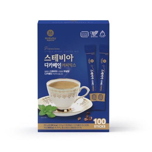 한국맥널티 스테비아 디카페인 커피믹스 (9.5G*100입)