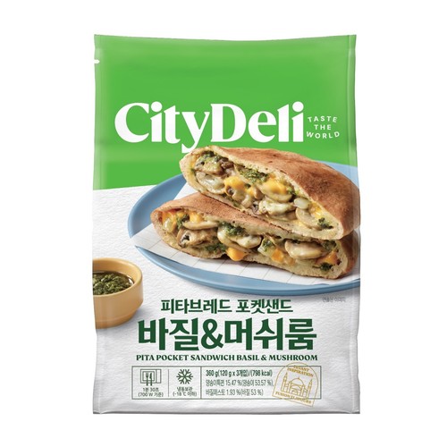삼립 시티델리 피타브레드 바질&머쉬룸 (360G)