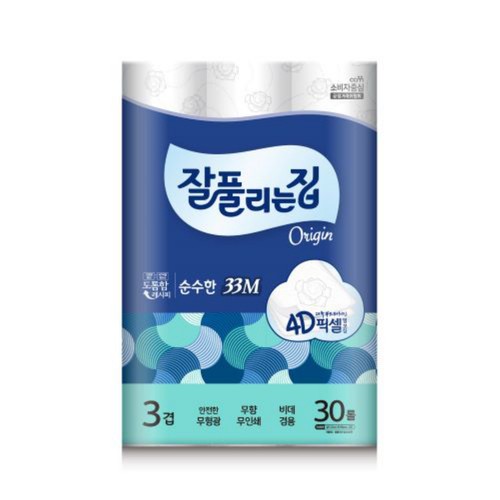 잘풀리는집 순수한 3겹 화장지 (33M*30롤)