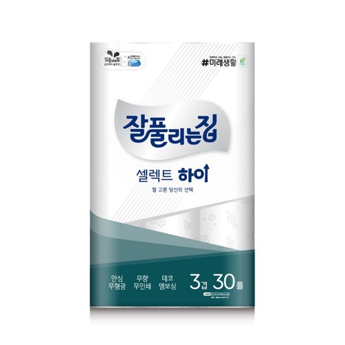 잘풀리는집 셀렉트하이 3겹화장지 (30M*30롤)