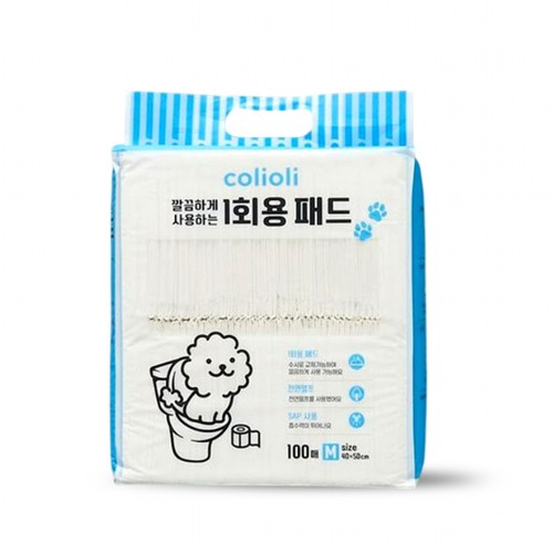 콜리올리 깔끔하게 사용하는 1회용 패드 (M) (100매)