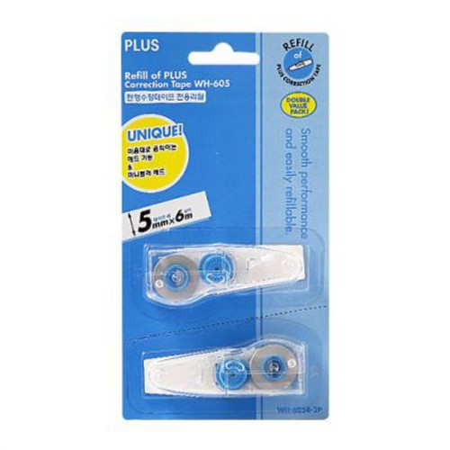 PLUS 605 수정테이프 (리필) (5MM*6M)