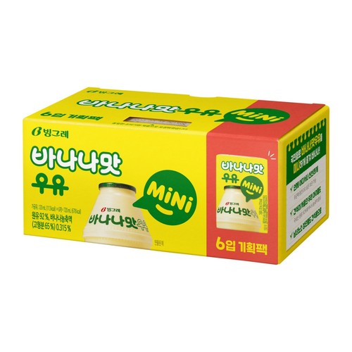 빙그레 바나나맛 우유 Mini (120ML*6)