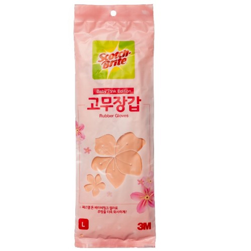 3M 베이비핑크 고무장갑 (대) (1켤레)