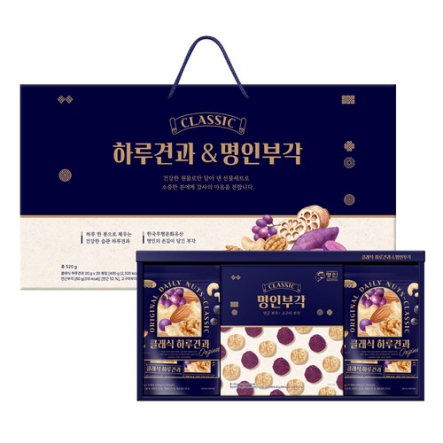 [추석 선물세트 사전예약] 선명농수산 클래식하루견과&명인부각세트 (520G)