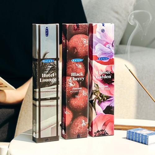 【블랙체리】 사티아 가루날림 없는 퍼퓸 인센스 스틱 (25G)