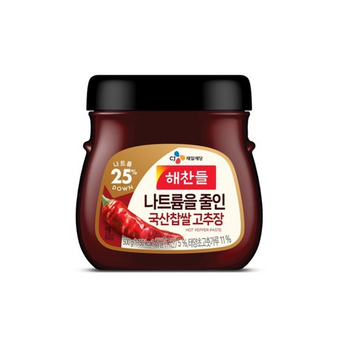 해찬들 나트륨 줄인 국산찹쌀 고추장 (500G)