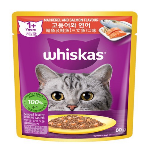 위스카스 파우치(고등어와 연어) (80G)