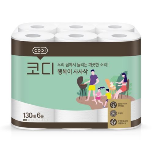 코디 행복이 키친타월 (130매*6입)