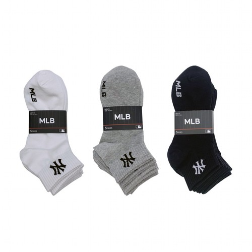 GREY/26 MLB 남성 로고 단목 양말 (5매)