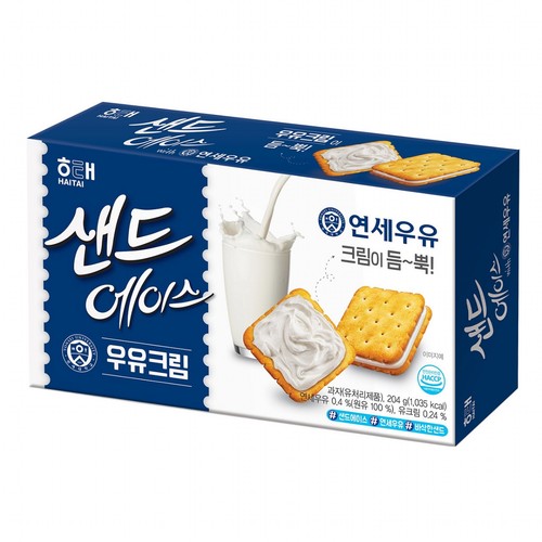 해태 샌드에이스 우유크림 (204G)