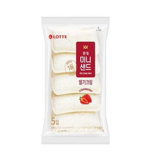 롯데 미니크림샌드(딸기) (20G*5입)