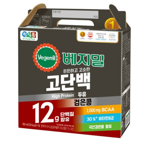 베지밀 검은콩 고단백 두유 (190ML*16입)
