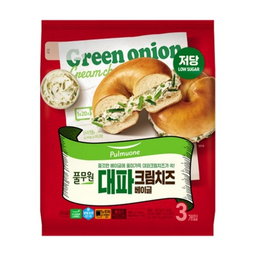풀무원 대파 크림치즈 베이글 (405G)