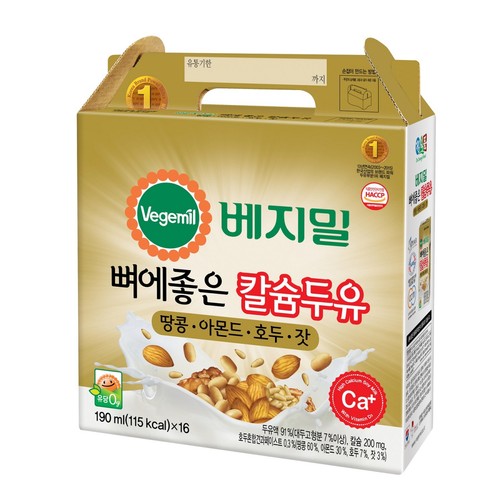 베지밀 뼈에좋은 땅콩호두아몬드잣 (190ML×16입)