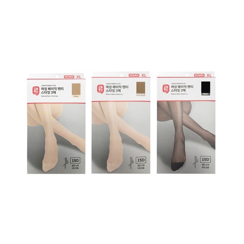BLACK/XL 오늘좋은 여성 팬티스타킹 XL (3매)