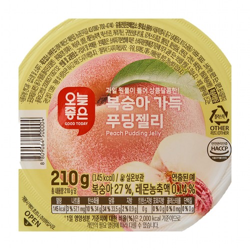 오늘좋은 복숭아 가득 푸딩젤리 (210G)