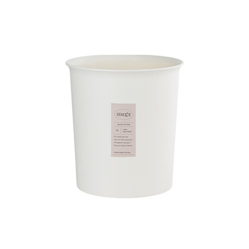 심플 원형 오픈 휴지통 (5L, 화이트) (20*21.8CM)