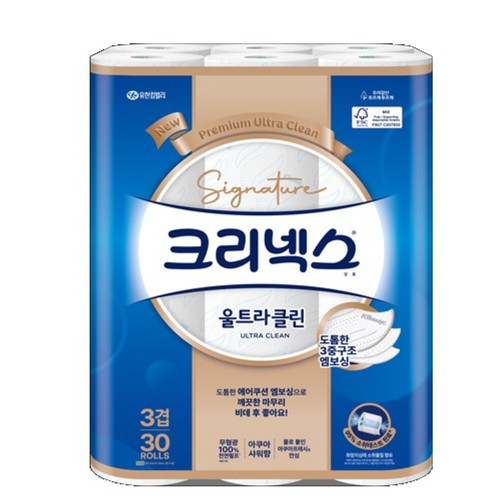 [2팩사면 1팩당 16,950원] 크리넥스 울트라클린 시그니처 (30M*30롤)