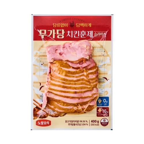 노랑오리 무가당 치킨 훈제 슬라이스 (400G)