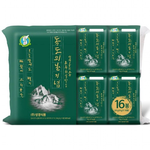 성경식품 올리브&녹차 식탁김 (4G*16봉)