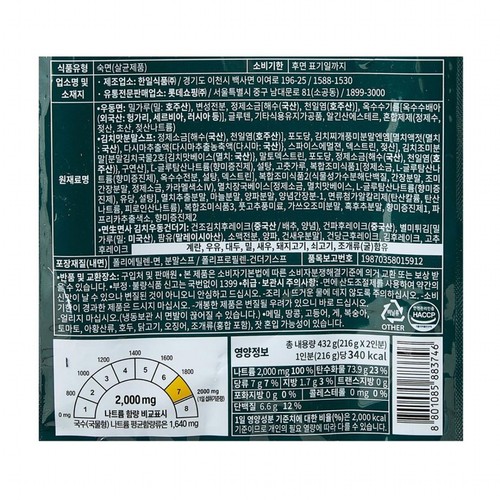 요리하다 얼큰한 김치우동 (2인) (432G)