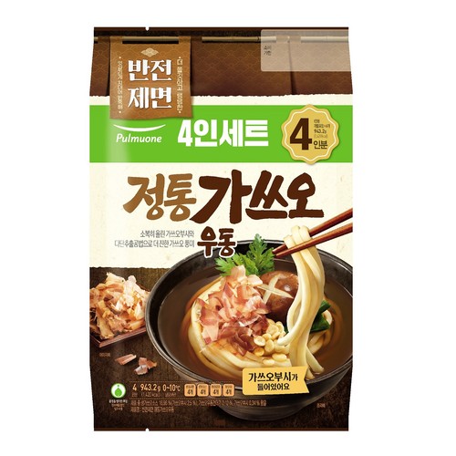풀무원 반전제면 정통 가쓰오 우동 (4인) (943.2G)