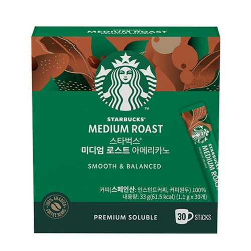 스타벅스 미디엄로스트 아메리카노 (1.1G*30입)