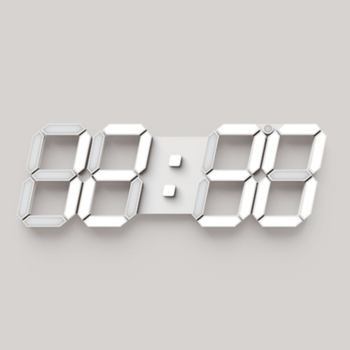 3D LED 벽시계 (화이트) (49*15.5CM)