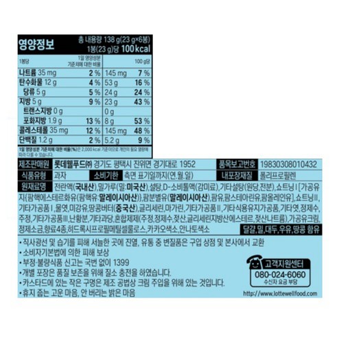 롯데 카스타드 피넛버터맛 (138G)