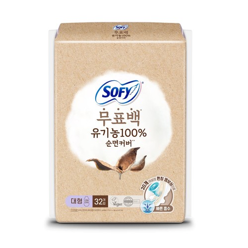 쏘피 유기농 무표백 생리대 (대형) (32입)