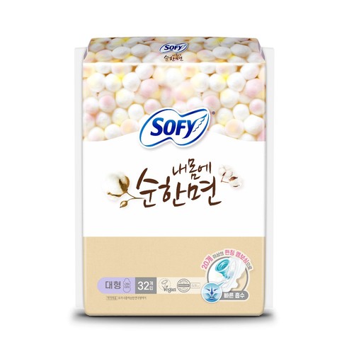 쏘피 내몸에 순한면 생리대 (대형) (32입)