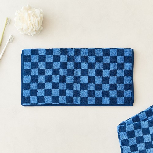 오늘좋은 체커보드 세면타월 3P (블루) (40*80CM)